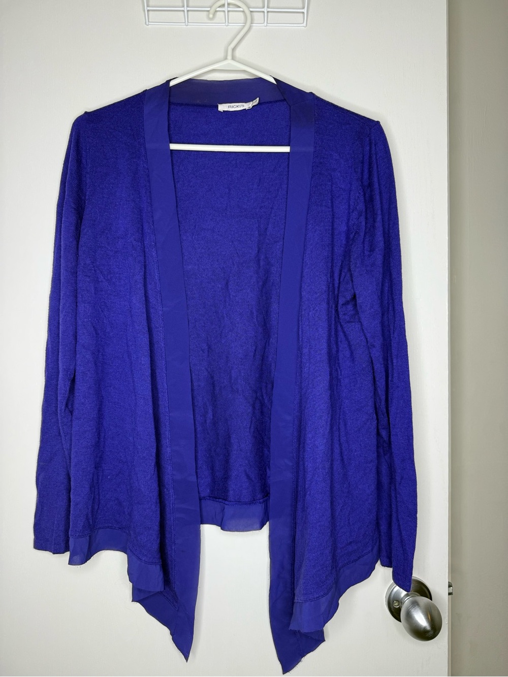 Ricki's Open-Front Cardigan in Purple/Blue Large